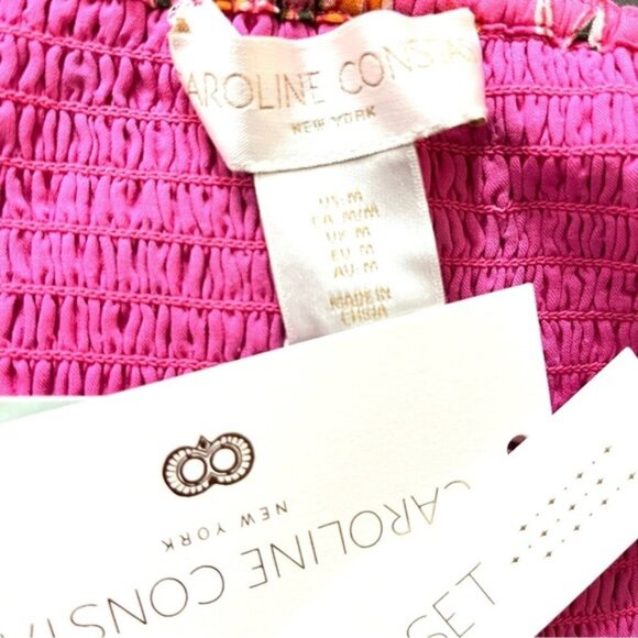 NWT Caroline Constas Floral Tiered Skirt & Crop Top Set in Pink Women Size M - Picture 15 of 15